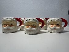 5 Vintage Santa Claus Winking Face Christmas Mugs 1950s Japan picture
