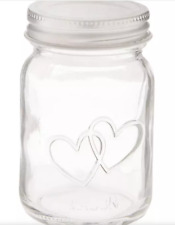 Double Heart Glass Mason Jars Set of 30 picture