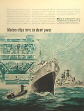 Combustion Engineering Windsor CT Steam Ships Subs Nuclear Vintage Print Ad 1965 picture