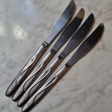 4 Vintage Americana Star Stainless Steel MCM Flatware Dinner Knives picture