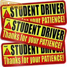 3 Pcs Student Driver Magnet Safety Warning Reflective Reusable Signs 9.45