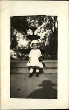 RPPC JAKE? June 1918 in dress with purse fountain photographer shadow photo PC picture