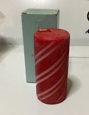PartyLite RED Candy Cane Pillar Candle, 3