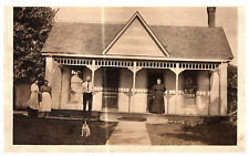 Family and Dog Front Porch RPPC Photo Postcard PC24 picture