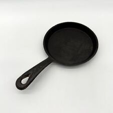Vintage Cast Iron Skillet Egg Pan Black Round Miniature Small Metal Cookware F picture