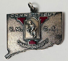 1941 WWII YMCA Greenwich Connecticut Tennis Championships Doubles Pendant Charm picture