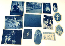 13 CYANOTYPE PHOTOS OF CALIFORNIA SWIMMING OUTDOOR ANTIQUE picture