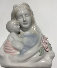 Vintage Porcelain Mother Mary & Baby Jesus Devotional Figurine Madonna & Child picture