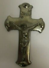 Vintage Pewter Cross With Jesus Christ Crusifix INRI 4 1/4