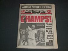 1999 OCTOBER 28 NEW YORK POST NEWSPAPER - YANKEES WIN WORLD SERIES - NP 4136 picture