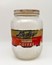 Vintage Glass Coffee Jar by Nash Coffee 3 lb. circa 1940-1950s picture