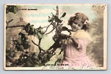 c1905 RPPC Young French Girl Bird's Nest Eggs Petite Gourmande SIP UDB Postcard picture