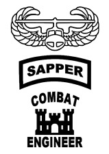 SAPPER, Combat Engineer & Air Assault Vinyl Window Sticker Decals 3x Pieces picture