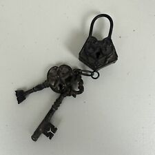 Lock & Key Set Vintage Faux Decoration Cast Iron  picture