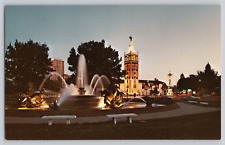 Postcard Swanson Building Night Kansas City Plaza MO picture