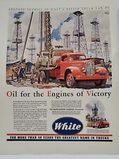1942 White Motor Company  Fortune WW2 Print Ad Trucks War Victory Homefront Oil picture