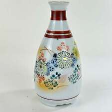 Vintage Japanese Sake Bottle Tokkuri Kutani-ware Floral Motif picture