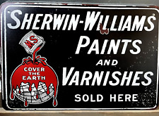 SHERWIN - WILLIAMS PAINTS AND VARNISHES SOLD HERE TIN SIGN 8X12