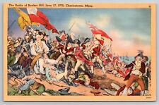 The Battle of Bunker Hill June 17 1775 Charlestown Massachusetts Postcard picture