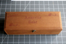 Vintage Grandma's Amaretto Cake Hinged Dovetailed Wooden Box picture
