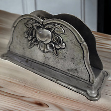 French Vintage 95% Zinn Etain Pewter letter rack with relief Pattern Maker Marks picture