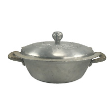 MCM 1950s Everlast Hand Forged Aluminum Casserole with Lid & Daisy Motif picture