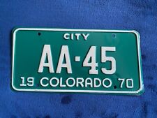 1970 Colorado City License Plate Denver County # AA 45 picture