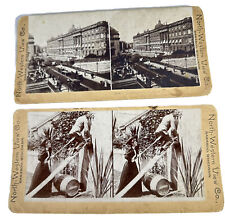 Lot Of 2 Northwestern Viewing Co. Antique 1898 Stereo-view Stereograph Photos picture