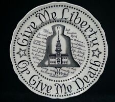 ROYAL CROWNFORD STAFFORDSHIRE IRONSTONE Plate GIVE ME LIBERTY O GIVE ME DEATH 9