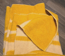 Warmbilt Lifetime Blanket Duluth MN Yellow Cream Black Stripe Virgin Wool 79X55