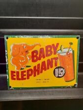 Baby Elephant 15 Cent Drink Porcelain Sign 6
