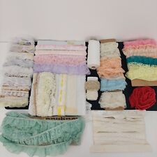 Big Lot Antique & Vintage Lace Trims Remnants Crochet, Tatting, Eyelet, Pastel picture