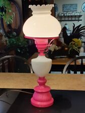 Refurbished Antique Milk Glass and Cast Iron/Metal Table Lamp picture
