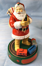 VINTAGE Coca Cola Santa Claus Ertl Mechanical Coin Bank Moving Train 1993 picture
