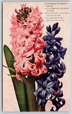 Red Blue Flowers Poem Postcard UNP VTG Unused Vintage picture