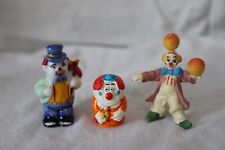 3 Miniature Clown Figurines picture