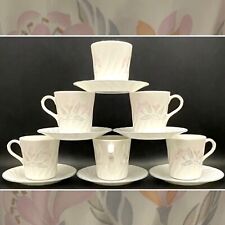 Corelle Impressions Pink Trio Swirl Cup/Mug & Saucer 12 Piece Set for 6 picture