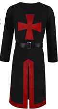 Medieval hand-made black tunic with red Templar ,cosplay Viking temple r tunic picture