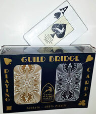 GUILD Arc & Arrow Black and Gold Bridge Size Jumbo Index Playing Cards picture