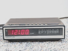 Vintage SPARTUS Alarm Clock AM FM Radio Model 0107-61 Display Wood Grain Works picture