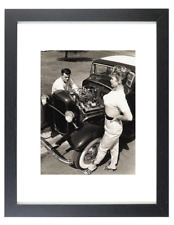 BULLET BRA Hot Rod Retro Vintage Classic Car Girl Matted & Framed Picture Photo picture