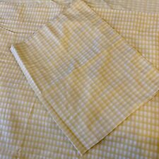 Vtg JP Stevens SET Gingham Plaid Yellow Twin Sheets Flat Fitted Pillowcase USA picture