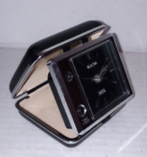 Vintage Bulova Travel Alarm Clock - Quartz - Black - Powers On / Works picture