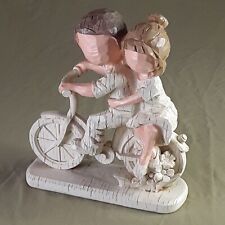 Romantic Couple Together Figurine Loving Couple Riding Bike Statue Love Marriage picture