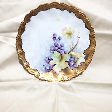 Vtg Ann Peipert Gold Rim  & Scalloped Edges Grape Porcelain  Collector Plate 8