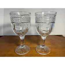 Vintage MCM Set of 2 Libbey Glass Radiant Water Goblet Wine Glass picture