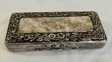 Antique King Gillette Silver Plate Pocket Edition Safety Razor Case (BOX ONLY) picture