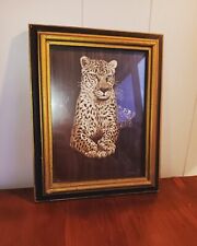 Vintage 10”X 8” Wooden Picture Frame W/ Gold Inset Wall Hanging, Art By M. Brice picture