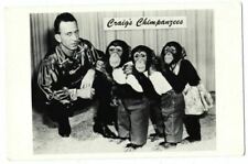 RPPC - CRAIG'S CHIMPANZEES - 3 Dressed CHIMPS & Craig Circus Act? 1940's picture