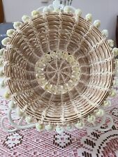 VTG Cowrie Shell Basket Handmade By Marshall Islands Native Shells 7